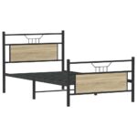 vidaXL Posteľný rám bez matraca dub sonoma 107x203 cm kompozitné drevo – Obrázok 3