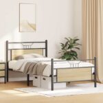 vidaXL Posteľný rám bez matraca dub sonoma 107x203 cm kompozitné drevo – Obrázok 5