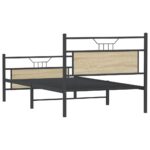 vidaXL Posteľný rám bez matraca dub sonoma 107x203 cm kompozitné drevo – Obrázok 8