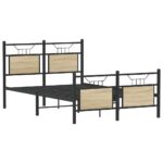 vidaXL Posteľný rám bez matraca dub sonoma 120x190 cm kompozitné drevo – Obrázok 3