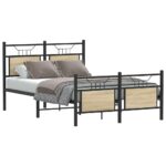 vidaXL Posteľný rám bez matraca dub sonoma 120x190 cm kompozitné drevo