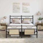 vidaXL Posteľný rám bez matraca dub sonoma 137x190 cm kompozitné drevo – Obrázok 4