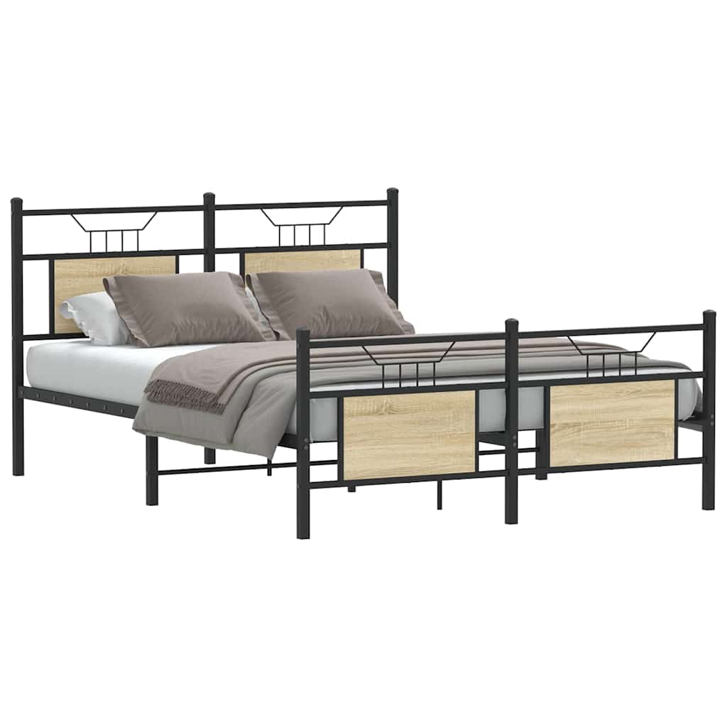 VXL8721158680402_m_en_hd_1.jpg vidaXL Posteľný rám bez matraca dub sonoma 137x190 cm kompozitné drevo – Obrázok 1