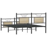 vidaXL Posteľný rám bez matraca dub sonoma 140x200 cm kompozitné drevo – Obrázok 8
