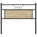 vidaXL Čelo postele, dub sonoma 107 cm, kompozitné drevo a oceľ – Obrázok 4