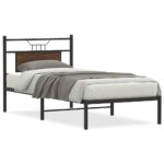 vidaXL Posteľný rám bez matraca hnedý dub 90x190 cm kompozitné drevo – Obrázok 2