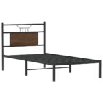 vidaXL Posteľný rám bez matraca hnedý dub 90x190 cm kompozitné drevo – Obrázok 3