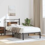 vidaXL Posteľný rám bez matraca hnedý dub 90x190 cm kompozitné drevo – Obrázok 5