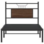vidaXL Posteľný rám bez matraca hnedý dub 90x200 cm kompozitné drevo – Obrázok 6