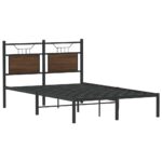 vidaXL Posteľný rám bez matraca hnedý dub 120x190 cm borovicový masív – Obrázok 3