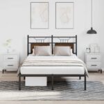 vidaXL Posteľný rám bez matraca hnedý dub 120x190 cm borovicový masív – Obrázok 4