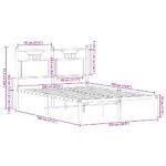 vidaXL Posteľný rám bez matraca hnedý dub 120x190 cm borovicový masív – Obrázok 11