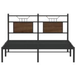 vidaXL Posteľný rám bez matraca hnedý dub 140x190 cm kompozitné drevo – Obrázok 6