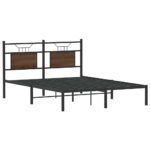 vidaXL Posteľný rám bez matraca hnedý dub 140x200 cm kompozitné drevo – Obrázok 3