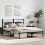vidaXL Posteľný rám bez matraca hnedý dub 150x200 cm kompozitné drevo – Obrázok 5