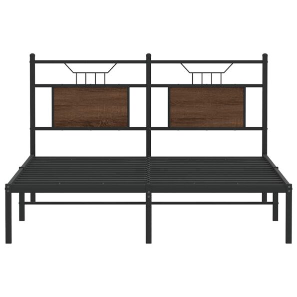 vidaXL Posteľný rám bez matraca hnedý dub 150x200 cm kompozitné drevo – Obrázok 6