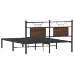vidaXL Posteľný rám bez matraca hnedý dub 150x200 cm kompozitné drevo – Obrázok 8