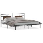 vidaXL Posteľný rám bez matraca hnedý dub 160x200 cm kompozitné drevo – Obrázok 2
