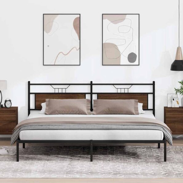 VidaXL Rám postele bez matraca Dub hnedý 193x203 cm – Obrázok 4