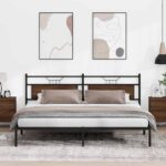 VidaXL Rám postele bez matraca Dub hnedý 200x200 cm Konštrukcia dreva – Obrázok 4