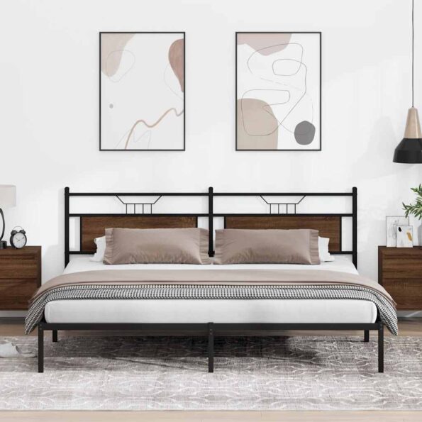 VidaXL Rám postele bez matraca Dub hnedý 200x200 cm Konštrukcia dreva – Obrázok 4