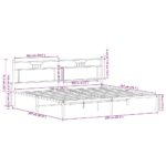 VidaXL Rám postele bez matraca Dub hnedý 200x200 cm Konštrukcia dreva – Obrázok 11