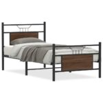 vidaXL Posteľný rám bez matraca hnedý dub 75x190 cm kompozitné drevo – Obrázok 2