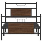 vidaXL Posteľný rám bez matraca hnedý dub 75x190 cm kompozitné drevo – Obrázok 6
