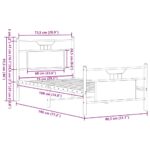 vidaXL Posteľný rám bez matraca hnedý dub 75x190 cm kompozitné drevo – Obrázok 11
