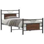 vidaXL Posteľný rám bez matraca hnedý dub 75x190 cm kompozitné drevo
