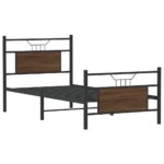 vidaXL Posteľný rám bez matraca hnedý dub 80x200 cm kompozitné drevo – Obrázok 3