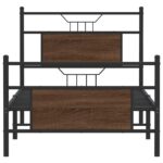 vidaXL Posteľný rám bez matraca hnedý dub 90x190 cm kompozitné drevo – Obrázok 6