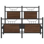 vidaXL Posteľný rám bez matraca hnedý dub 120x200 cm kompozitné drevo – Obrázok 6
