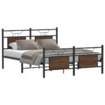 vidaXL Posteľný rám bez matraca hnedý dub 137x190 cm kompozitné drevo