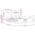 vidaXL Posteľný rám bez matraca hnedý dub 140x190 cm kompozitné drevo – Obrázok 11
