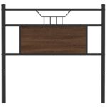 vidaXL Čelo postele hnedý dub 75 cm kompozitné drevo a oceľ – Obrázok 4