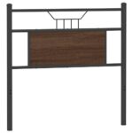 vidaXL Čelo postele hnedý dub 75 cm kompozitné drevo a oceľ – Obrázok 6
