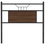 vidaXL Čelo postele hnedý dub 80 cm kompozitné drevo a oceľ – Obrázok 4