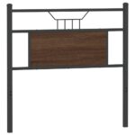 vidaXL Čelo postele hnedý dub 80 cm kompozitné drevo a oceľ – Obrázok 6