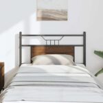 vidaXL Čelo postele hnedý dub 80 cm kompozitné drevo a oceľ