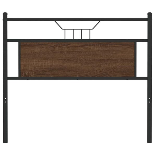 vidaXL Čelo postele, hnedý dub 100 cm, kompozitné drevo a oceľ – Obrázok 4