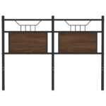 vidaXL Čelo postele, hnedý dub 120 cm, kompozitné drevo a oceľ – Obrázok 4