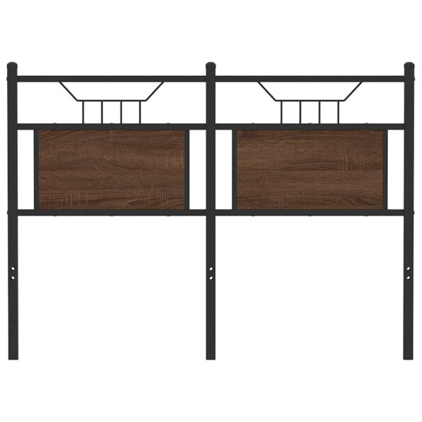 vidaXL Čelo postele, hnedý dub 120 cm, kompozitné drevo a oceľ – Obrázok 4