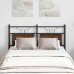 vidaXL Čelo postele, hnedý dub 120 cm, kompozitné drevo a oceľ