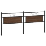 VidaXL Čelo postele Hnedý dub 193 cm Drevo a oceľ – Obrázok 2