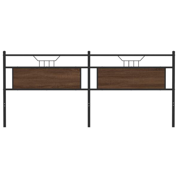 VidaXL Čelo postele Hnedý dub 193 cm Drevo a oceľ – Obrázok 4