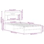 vidaXL Posteľný rám bez matraca dymový dub 75x190 cm kompozitné drevo – Obrázok 11