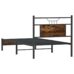 vidaXL Posteľný rám bez matraca dymový dub 80x200 cm kompozitné drevo – Obrázok 8