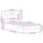 vidaXL Posteľný rám bez matraca dymový dub 90x200 cm kompozitné drevo – Obrázok 11