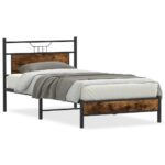 VidaXL Rám postele bez matraca tmavý dub 107x203 cm kompozitné drevo – Obrázok 2